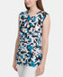 DKNY Sleeveless Printed Pleated Top